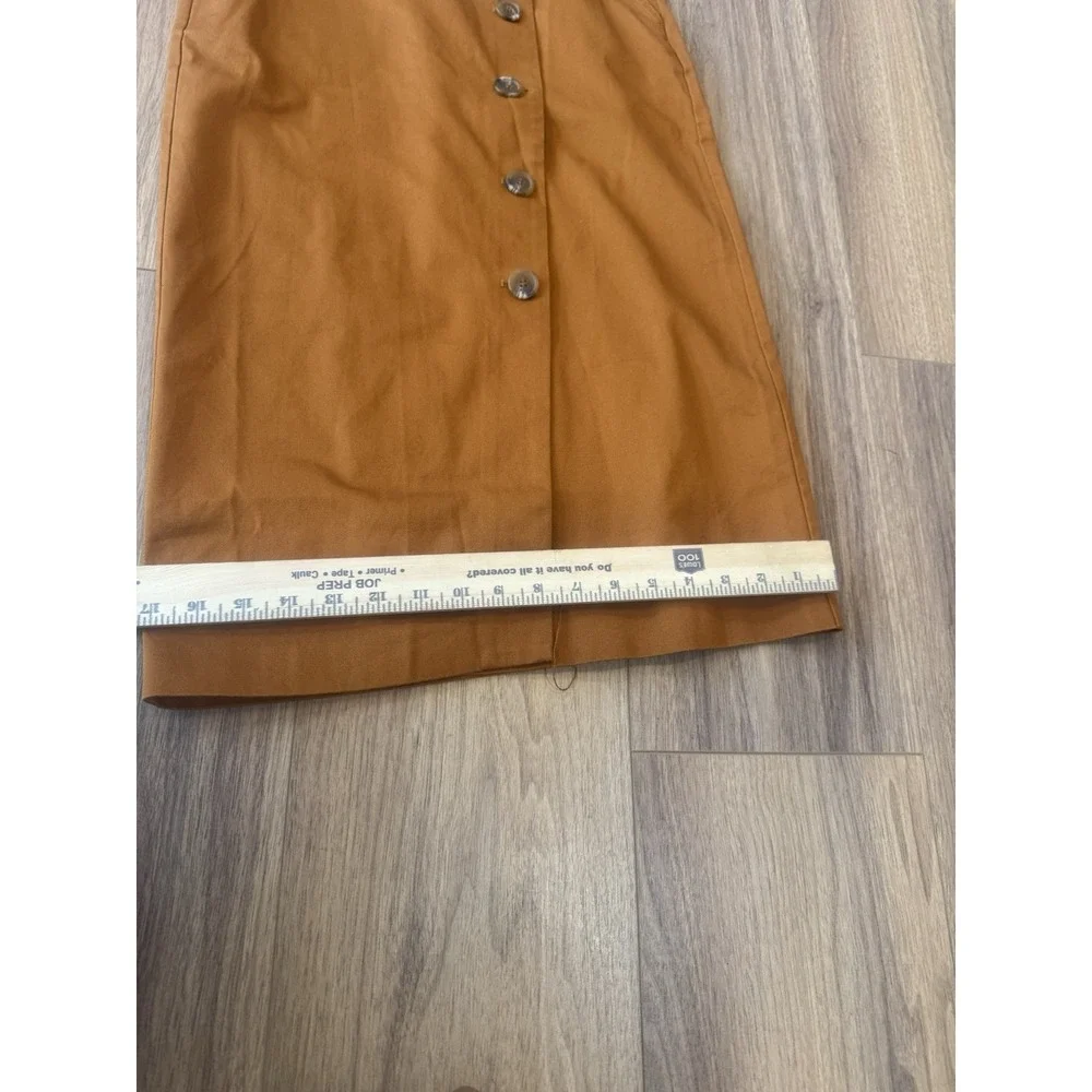 & OTHER STORIES Paris Atelier Women's Brown Button-Up Straight Midi‎ Skirt SZ 4